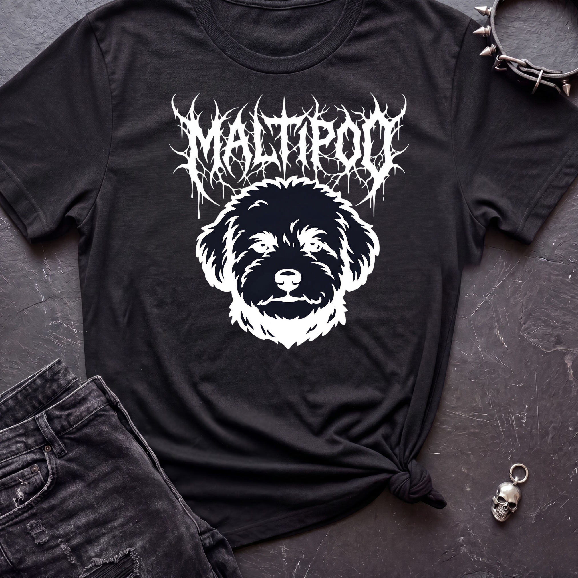 Death Metal Maltipoo Dark Tshirt