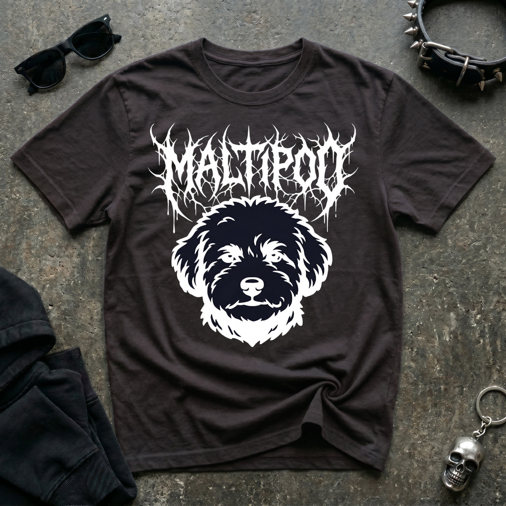 Death Metal Maltipoo Dark Tshirt