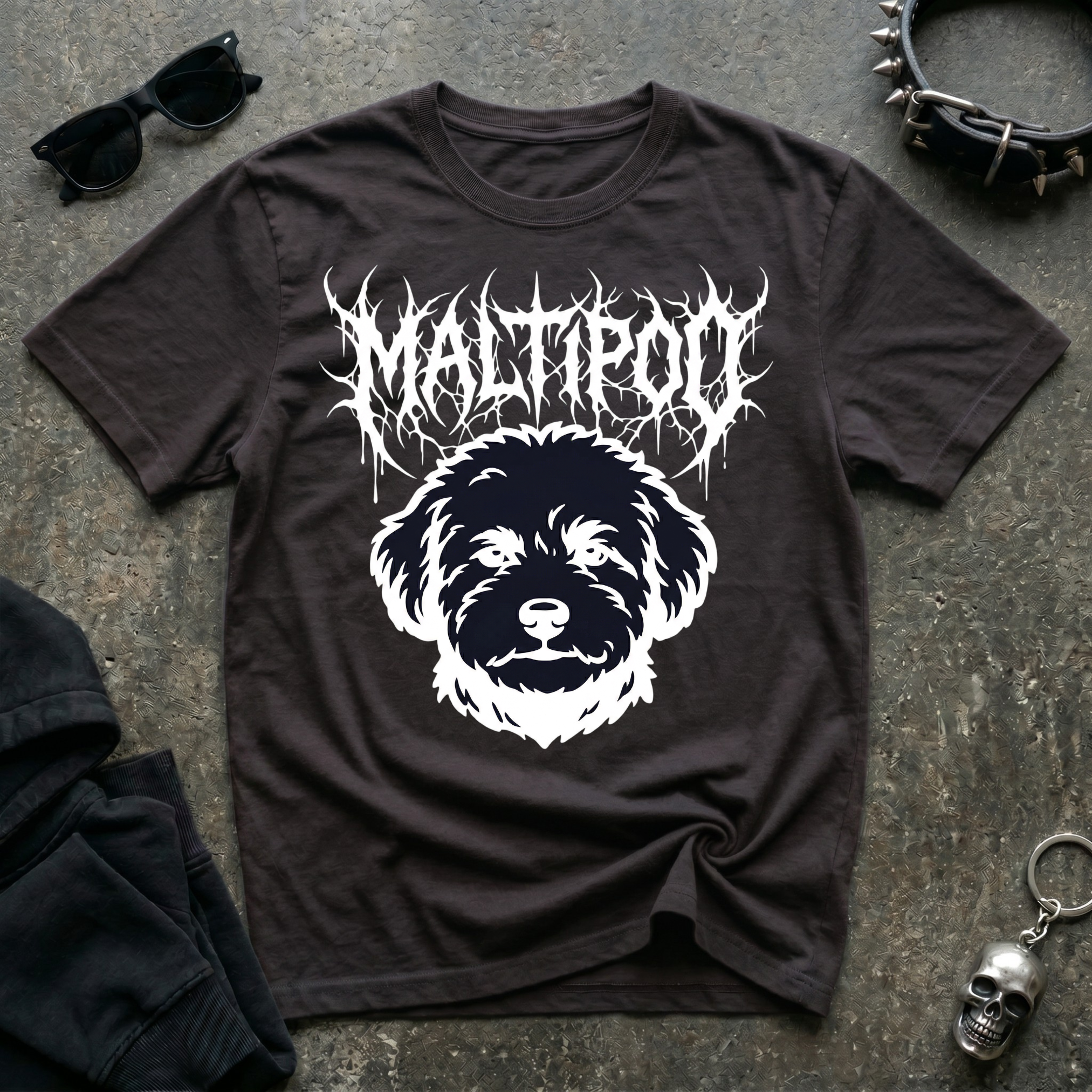 Death Metal Maltipoo Dark Tshirt