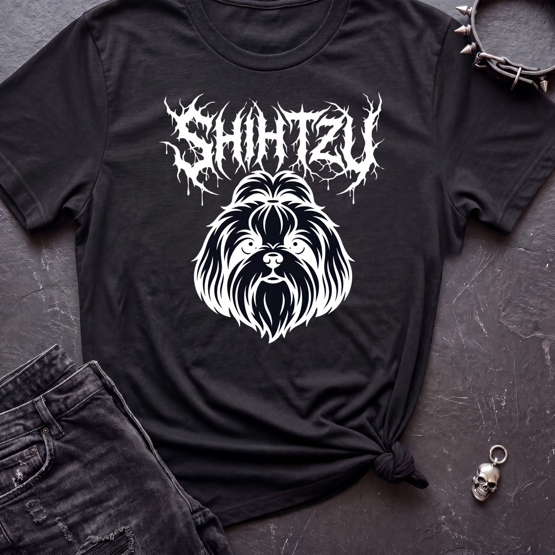 Death Metal Shihtzu Dark Tshirt