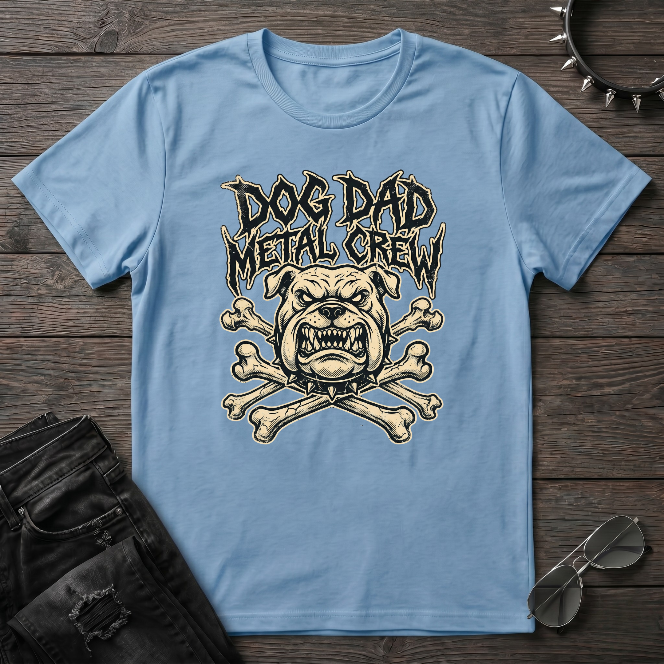 Dog Dad Metal Crew Tshirt