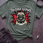 Tiny Terror Pug Power Tshirt