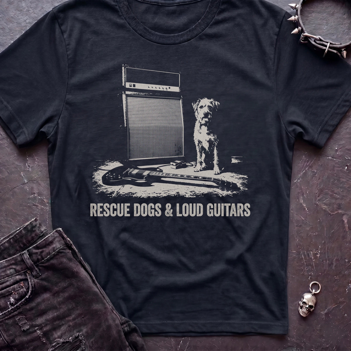 RESCUE DOGS & LOUD GUITARS 2 TSHIRT