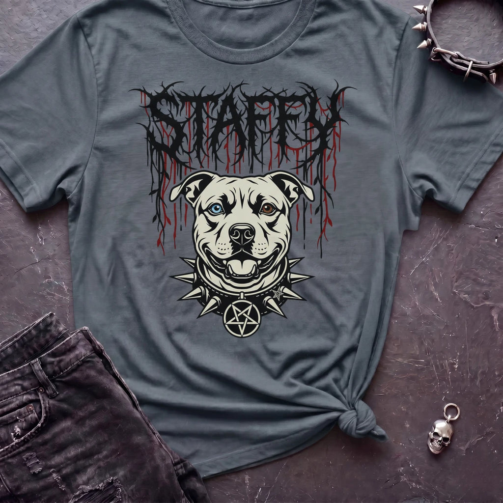 Staffy Death Metal Tshirt