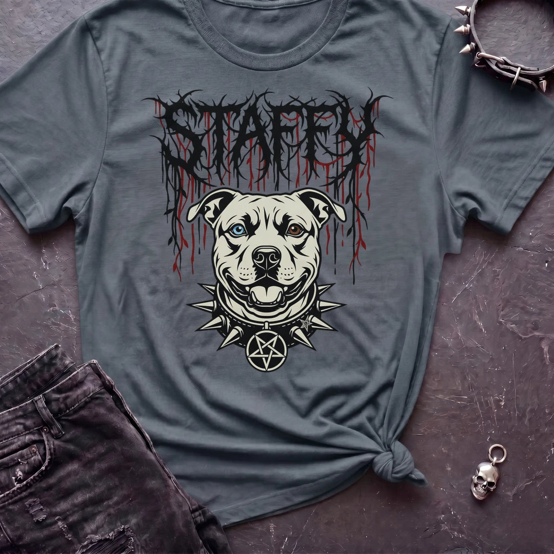 Staffy Death Metal Tshirt