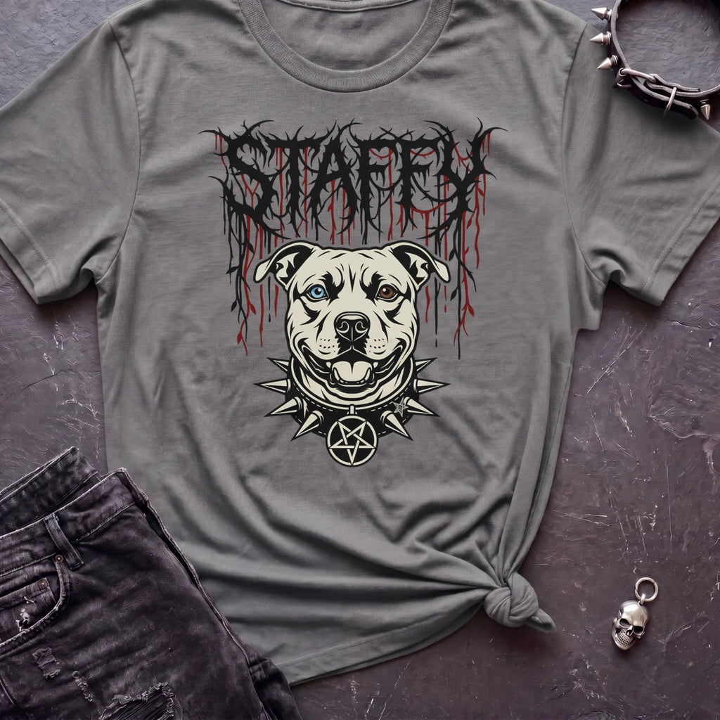 Staffy Death Metal Tshirt
