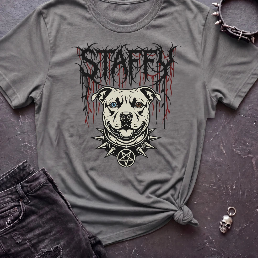 Staffy Death Metal Tshirt